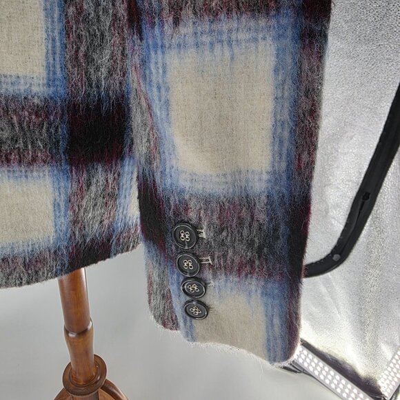 Central Park West Womens Plaid Wool Blazer Jacket Size S - Picture 11 of 15